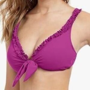Profile By Gottex  NWT Sz 14 Warm Viola Standard Frill Me Bikini Swim Top